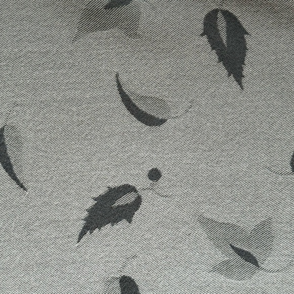 Vintage Gray Italian Wool Leaf Pattern Blanket Scarf Wrap - Picture 7 of 16